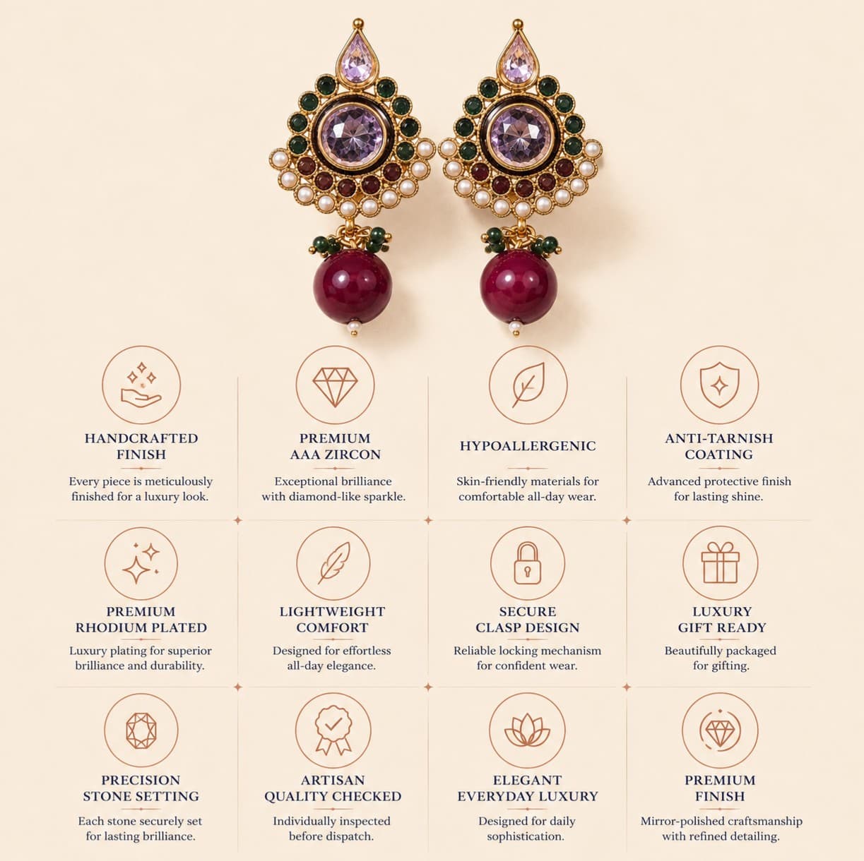 Royal Amethyst Pearl Drop Earrings