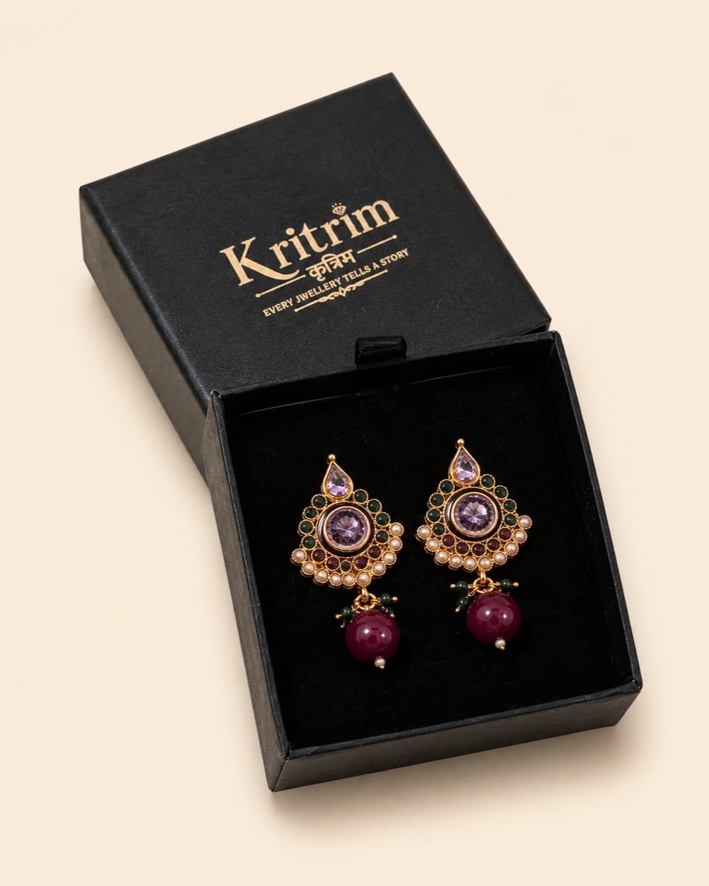 Royal Amethyst Pearl Drop Earrings